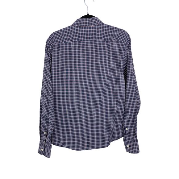 Untuckit Salice Mens S Blue Check Print Regular Fit Long Sleeve Buttondown *READ - Picture 5 of 6